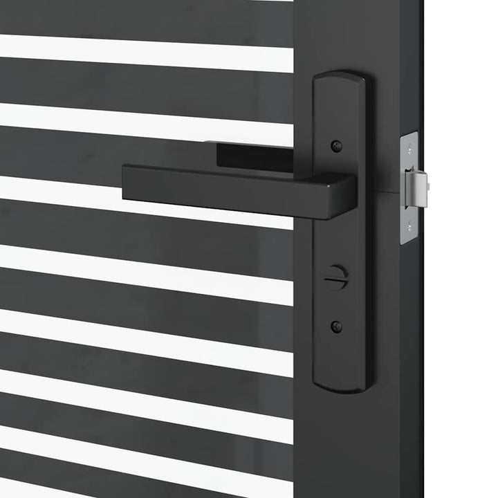 Glasdør Stribet Sort 93 x 3,5 x 201,5 cm Aluminium