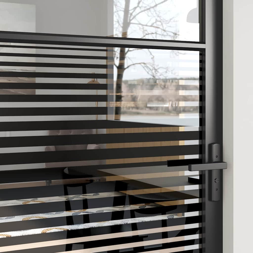 Glasdør Stribet Sort 93 x 3,5 x 201,5 cm Aluminium