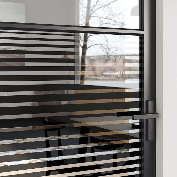 Glasdør Stribet Sort 93 x 3,5 x 201,5 cm Aluminium