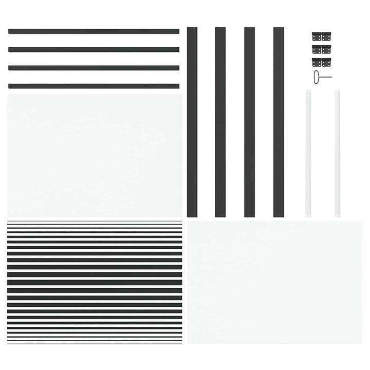Glasdør Stribet Sort 102,5 x 3,5 x 201,5 cm Aluminium