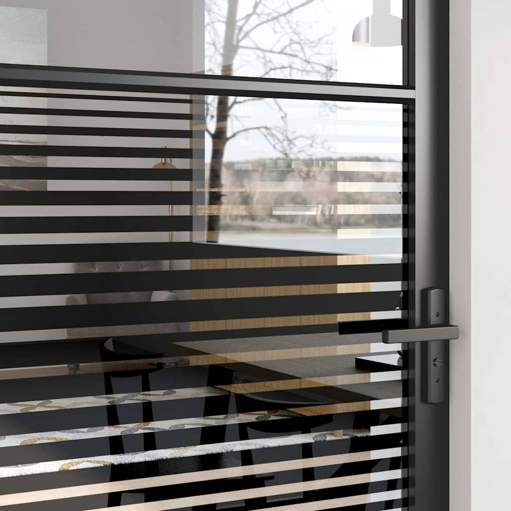 Glasdør Stribet Sort 102,5 x 3,5 x 201,5 cm Aluminium