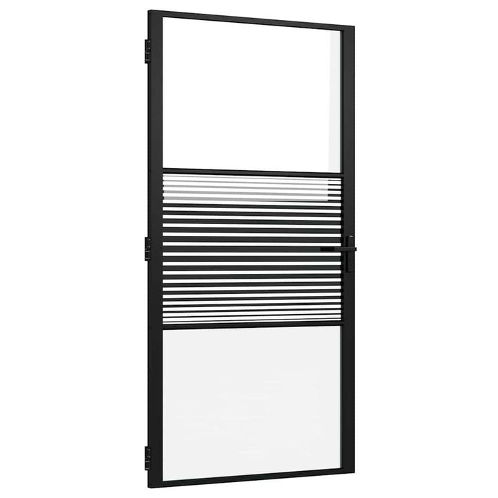 Glasdør Stribet Sort 102,5 x 3,5 x 201,5 cm Aluminium