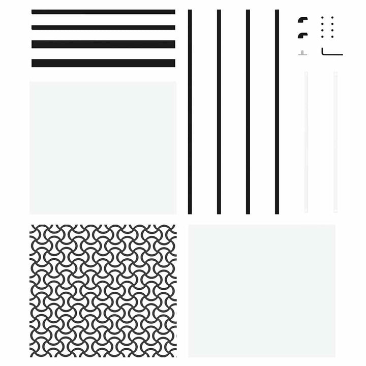 Glasdør Fretwork Sort 90 x 2 x 205 cm Aluminium