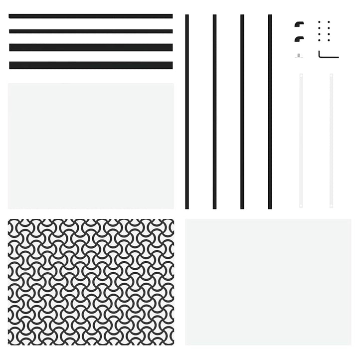 Glasdør Fretwork Sort 90 x 2 x 205 cm Aluminium