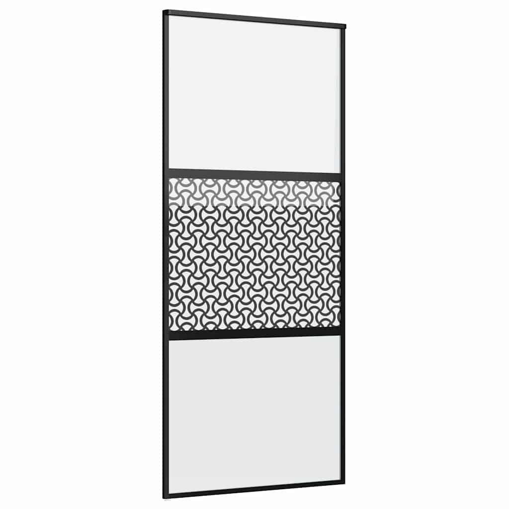 Glasdør Fretwork Sort 90 x 2 x 205 cm Aluminium