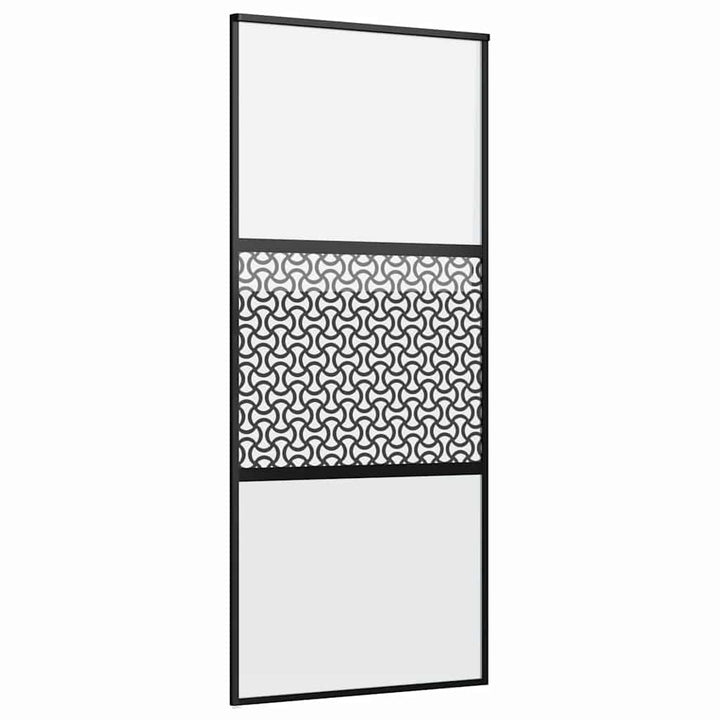 Glasdør Fretwork Sort 90 x 2 x 205 cm Aluminium