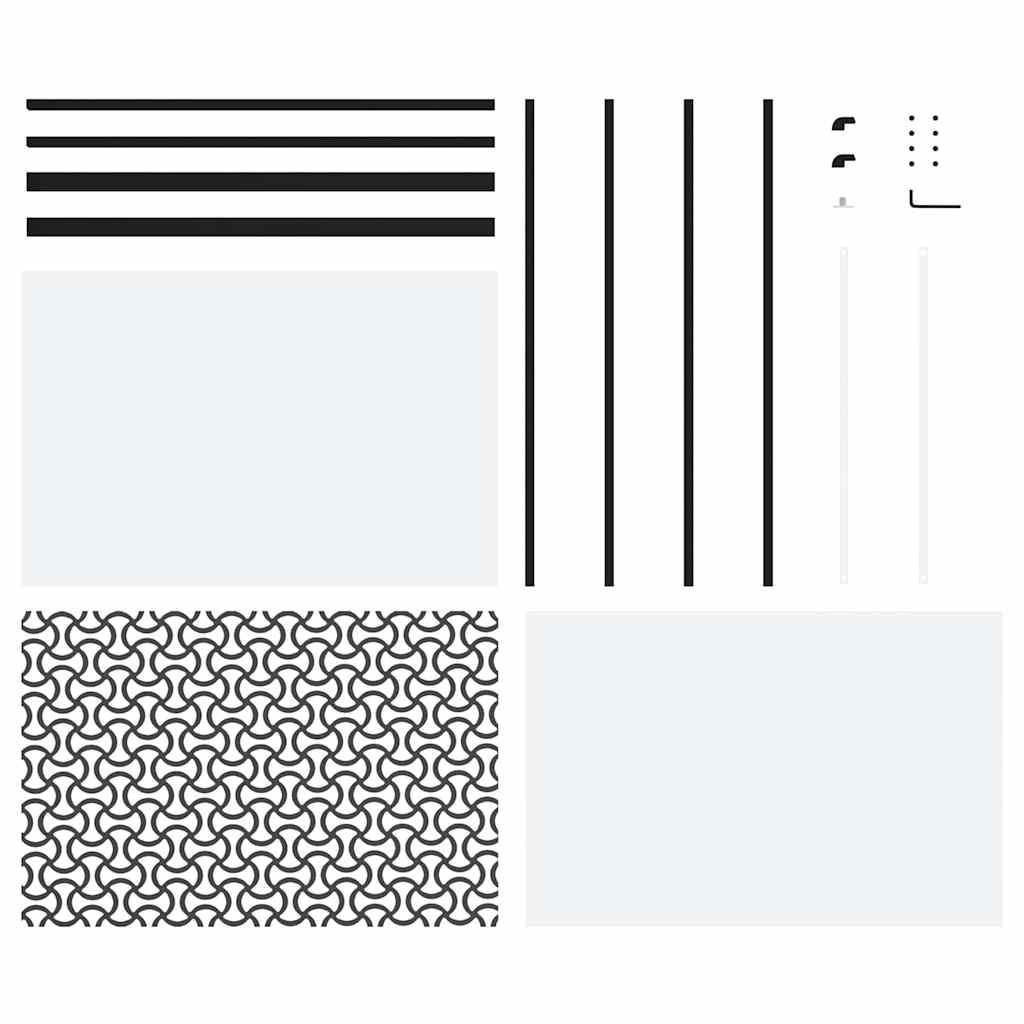 Glasdør Fretwork Sort 90 x 2 x 205 cm Aluminium