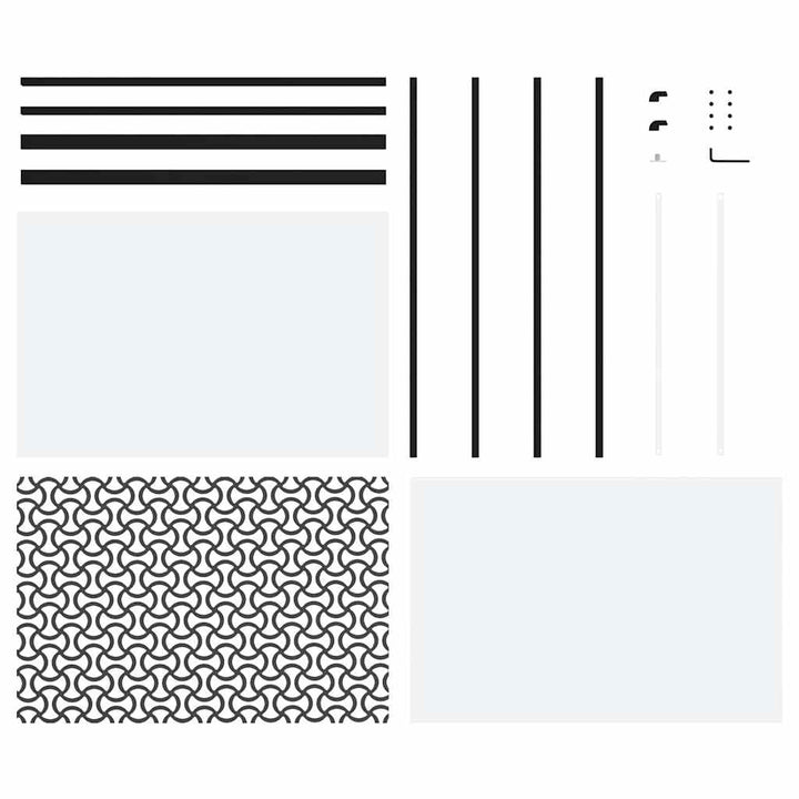 Glasdør Fretwork Sort 90 x 2 x 205 cm Aluminium