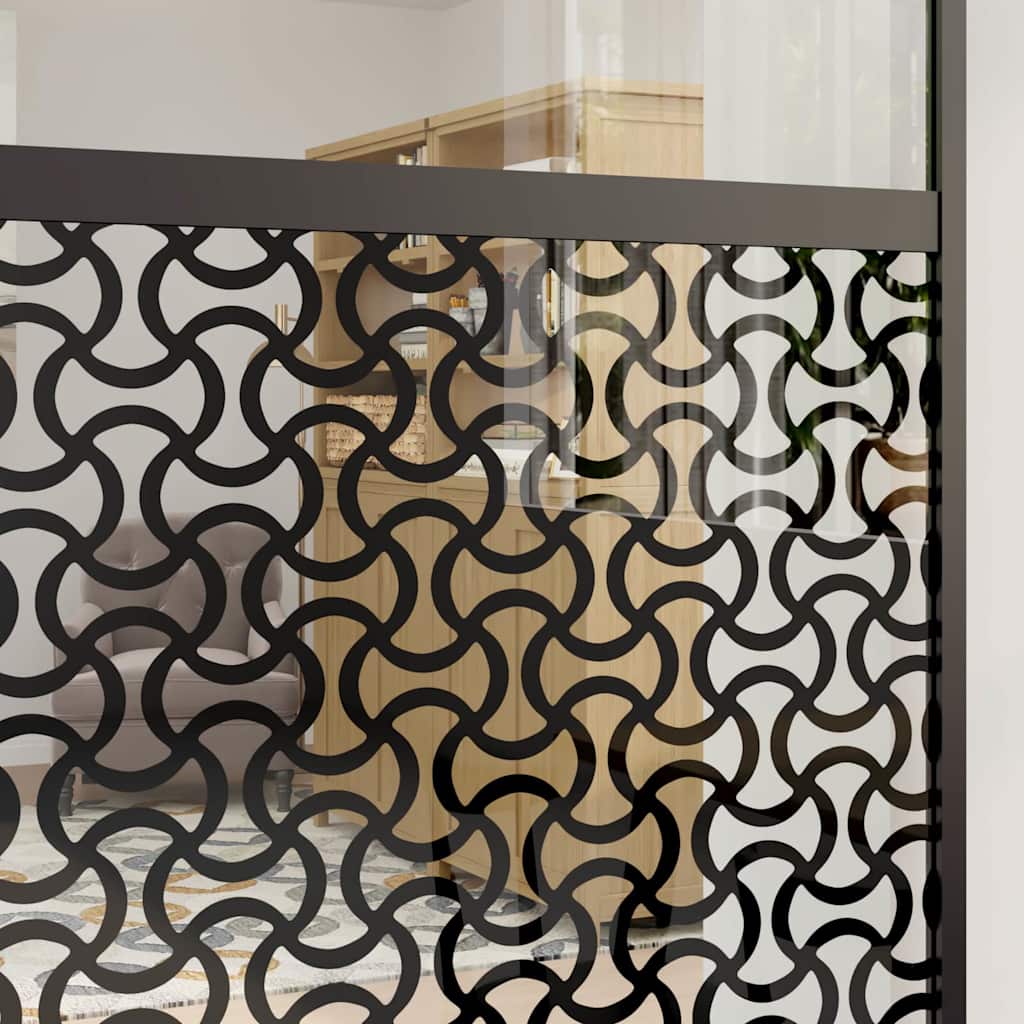 Glasdør Fretwork Sort 90 x 2 x 205 cm Aluminium
