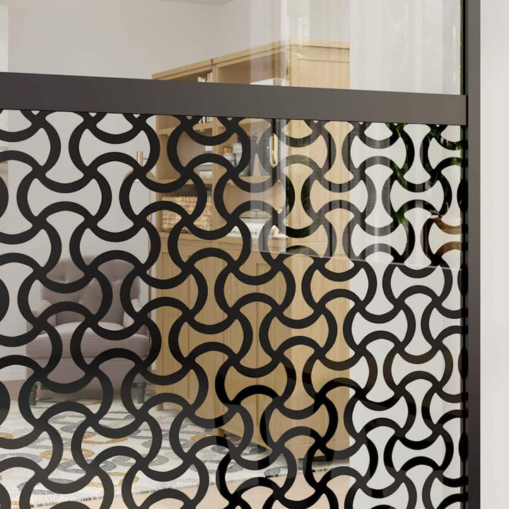 Glasdør Fretwork Sort 90 x 2 x 205 cm Aluminium