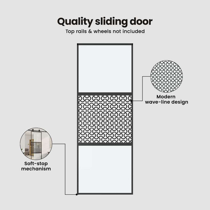 Glasdør Fretwork Sort 102,5 x 2 x 205 cm Aluminium