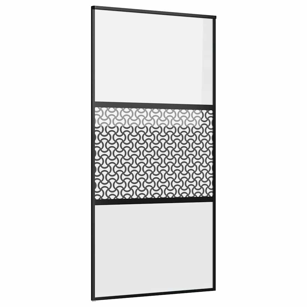 Glasdør Fretwork Sort 90 x 2 x 205 cm Aluminium