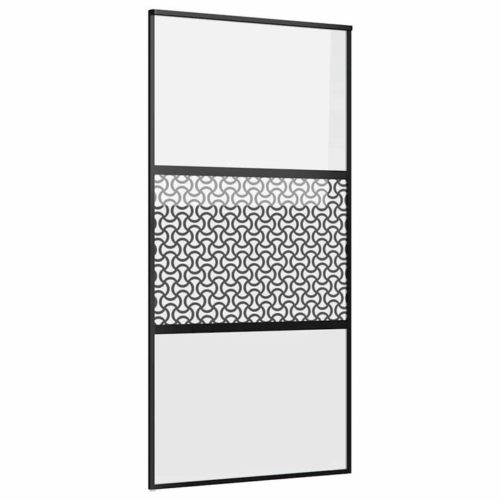 Glasdør Fretwork Sort 90 x 2 x 205 cm Aluminium