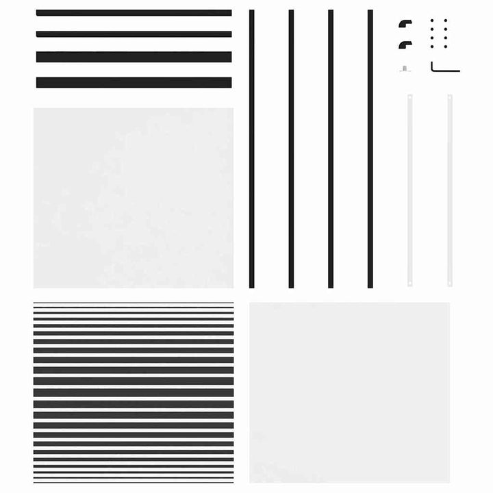 Glasdør Stribet Sort 90 x 2 x 205 cm Aluminium