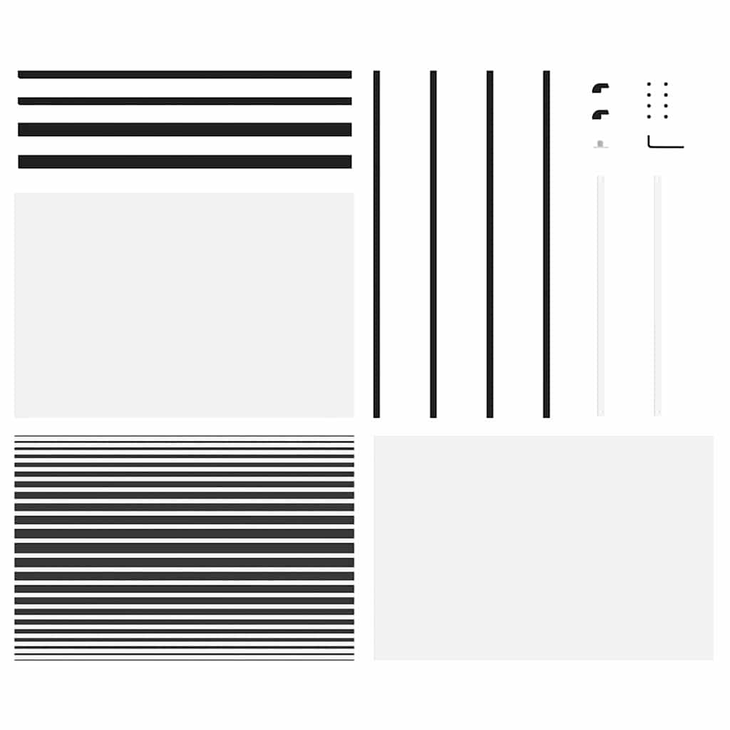 Glasdør Stribet Sort 90 x 2 x 205 cm Aluminium