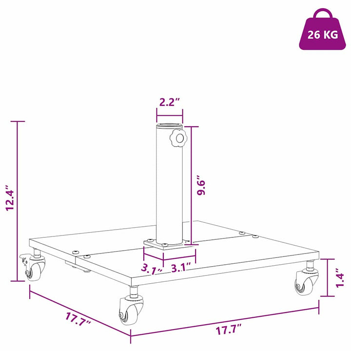 Parasolfod Lys Træ 45 x 45 x 31,5 cm