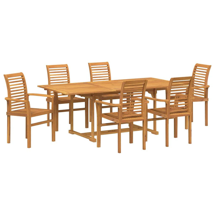Have Spisebordssæt 7 stk. Brun 200 x 100 x 75 cm Massiv Teaktræ