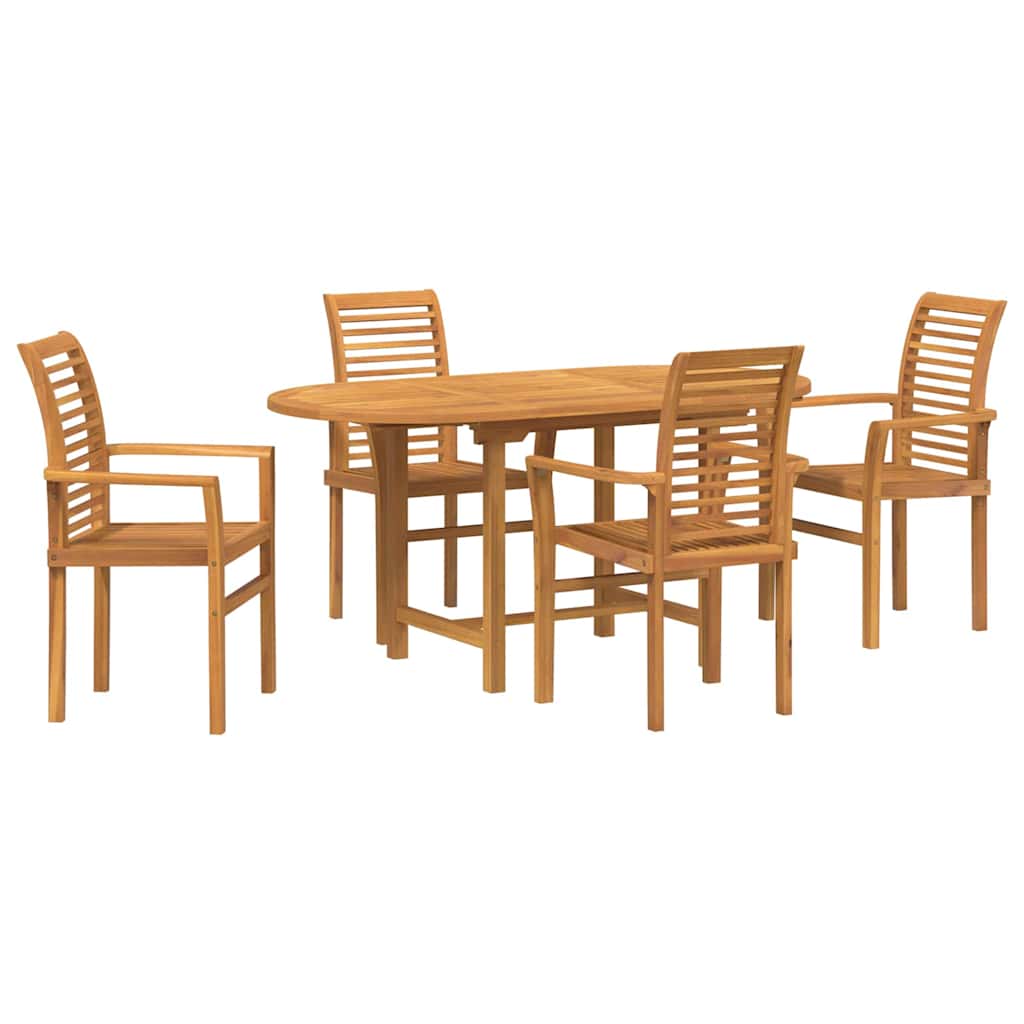 Have Spisebordssæt 5 pcs Brun Massiv Teaktræ
