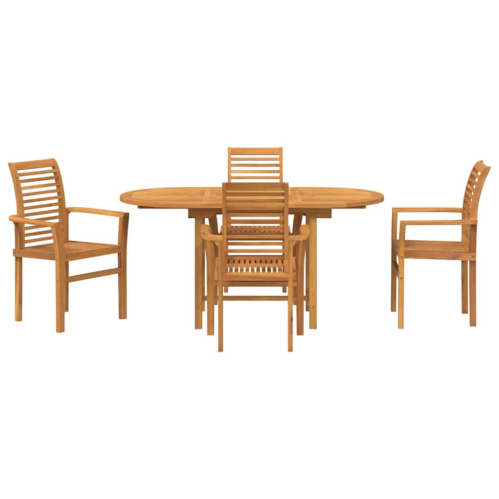 Have Spisebordssæt 5 pcs Brun Massiv Teaktræ