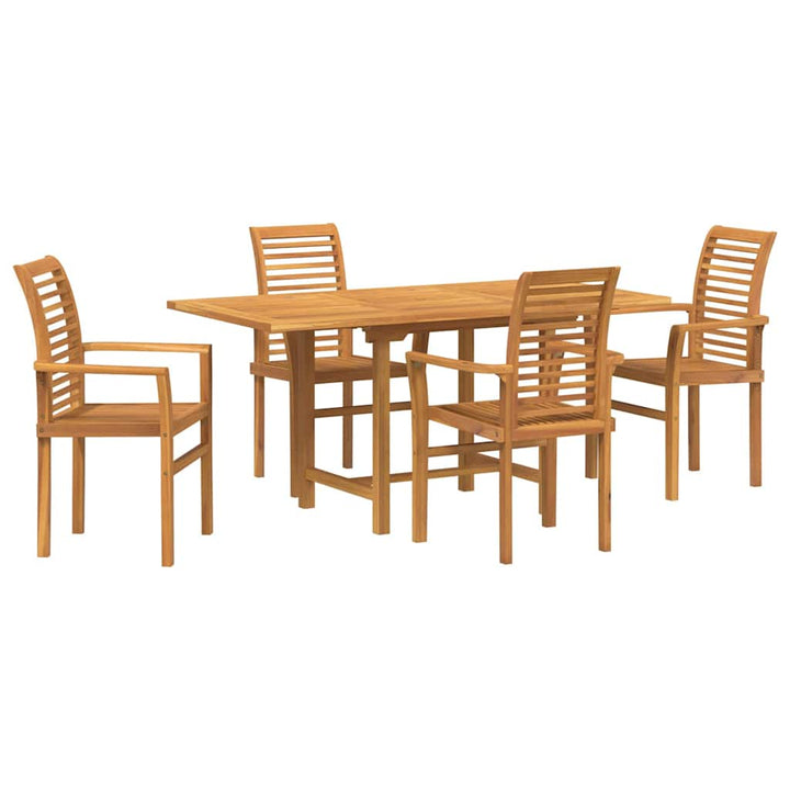 Have Spisebordssæt 5 pcs Brun Massiv Teaktræ