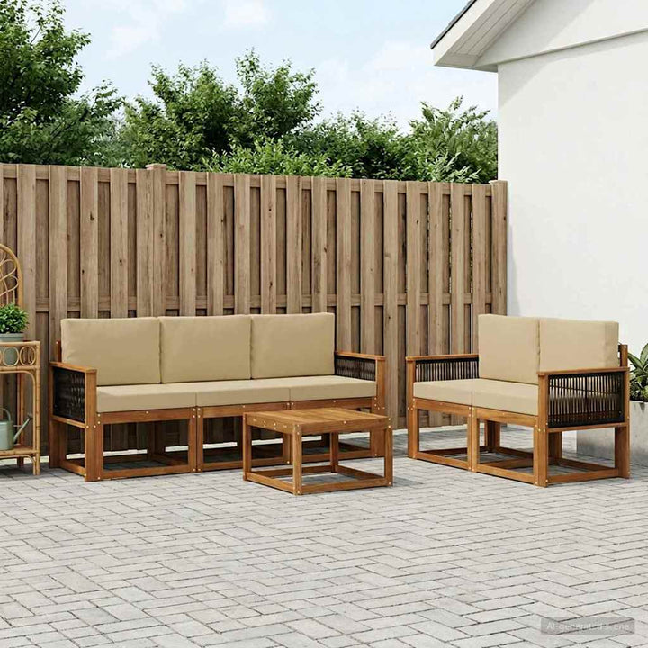 Udendørs sofagruppe med pude 6 pcs