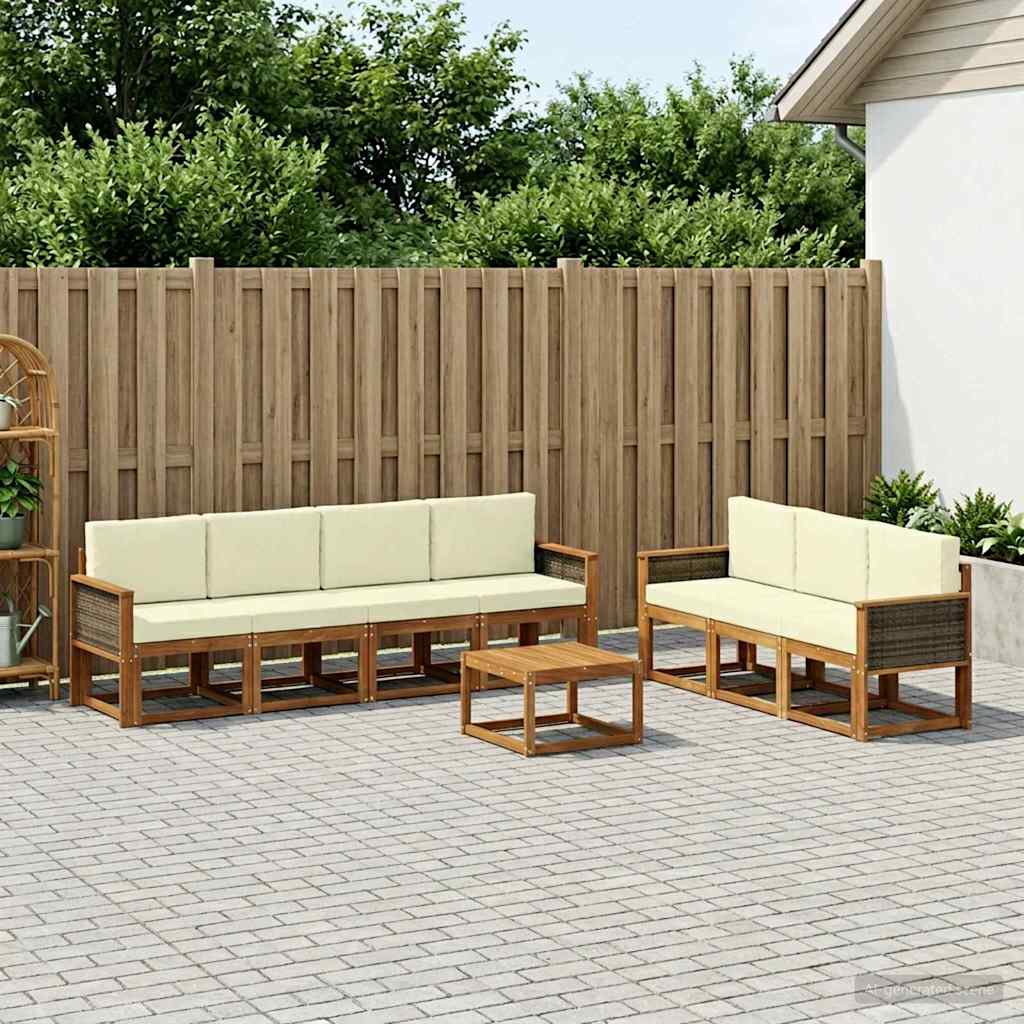 Udendørs sofagruppe med pude 7 pcs
