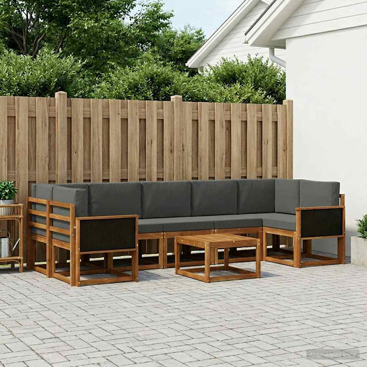 Udendørs sofagruppe med pude 6 pcs