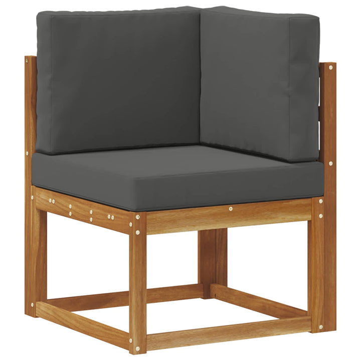 Udendørs sofagruppe 8 pcs Naturlig og Antracit Polyester