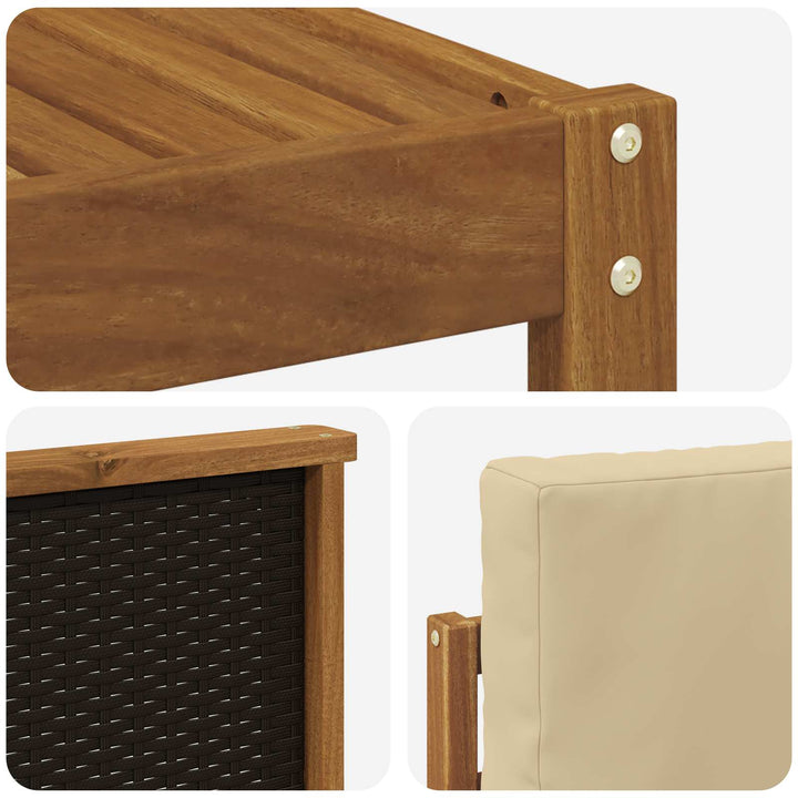Udendørs sofagruppe med pude 5 pcs Naturlig og Beige Polyester