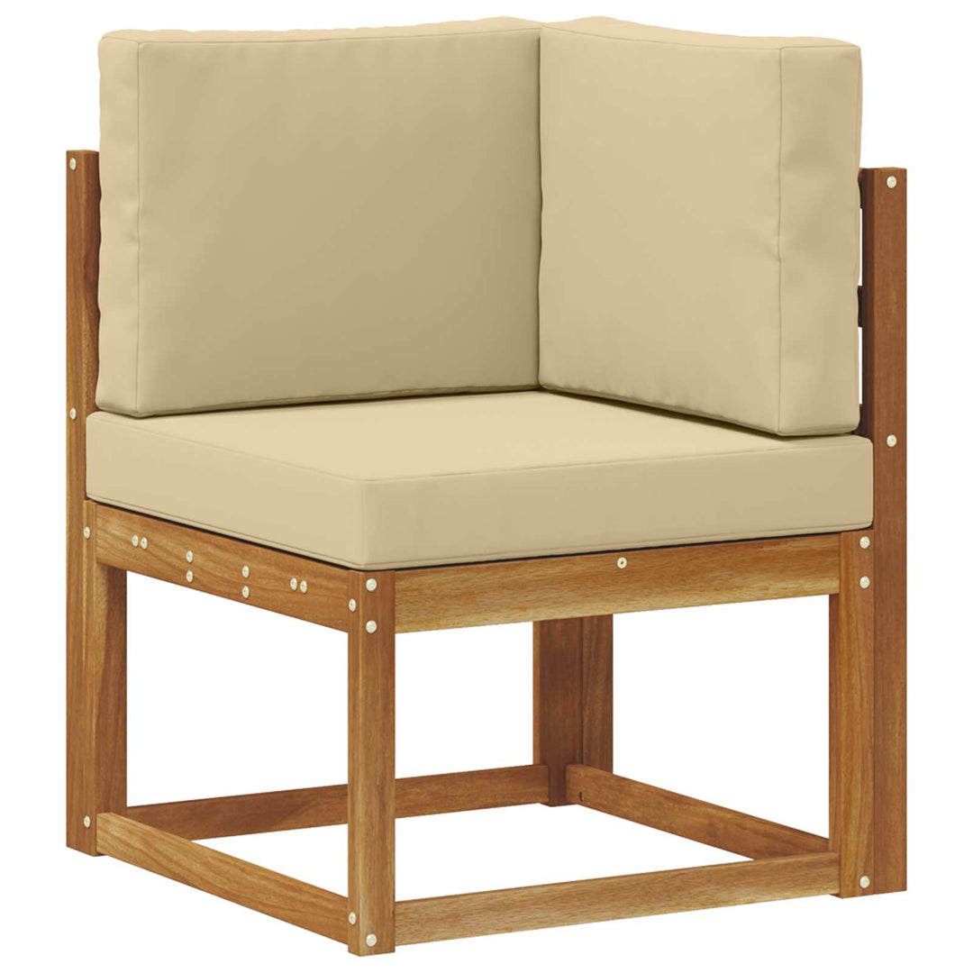 Udendørs sofagruppe med pude 6 pcs Naturlig og Beige Polyester