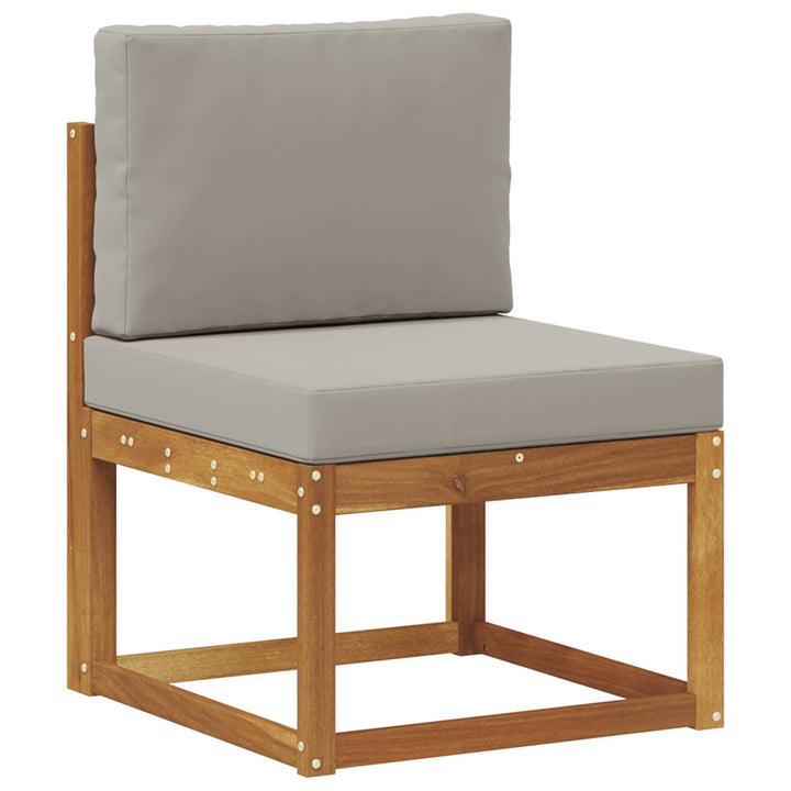 Udendørs sofagruppe 7 pcs Naturfarvet og lysegrå Polyester