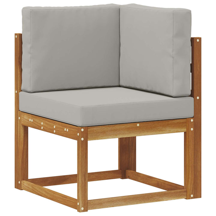 Udendørs sofagruppe 7 pcs Naturfarvet og lysegrå Polyester