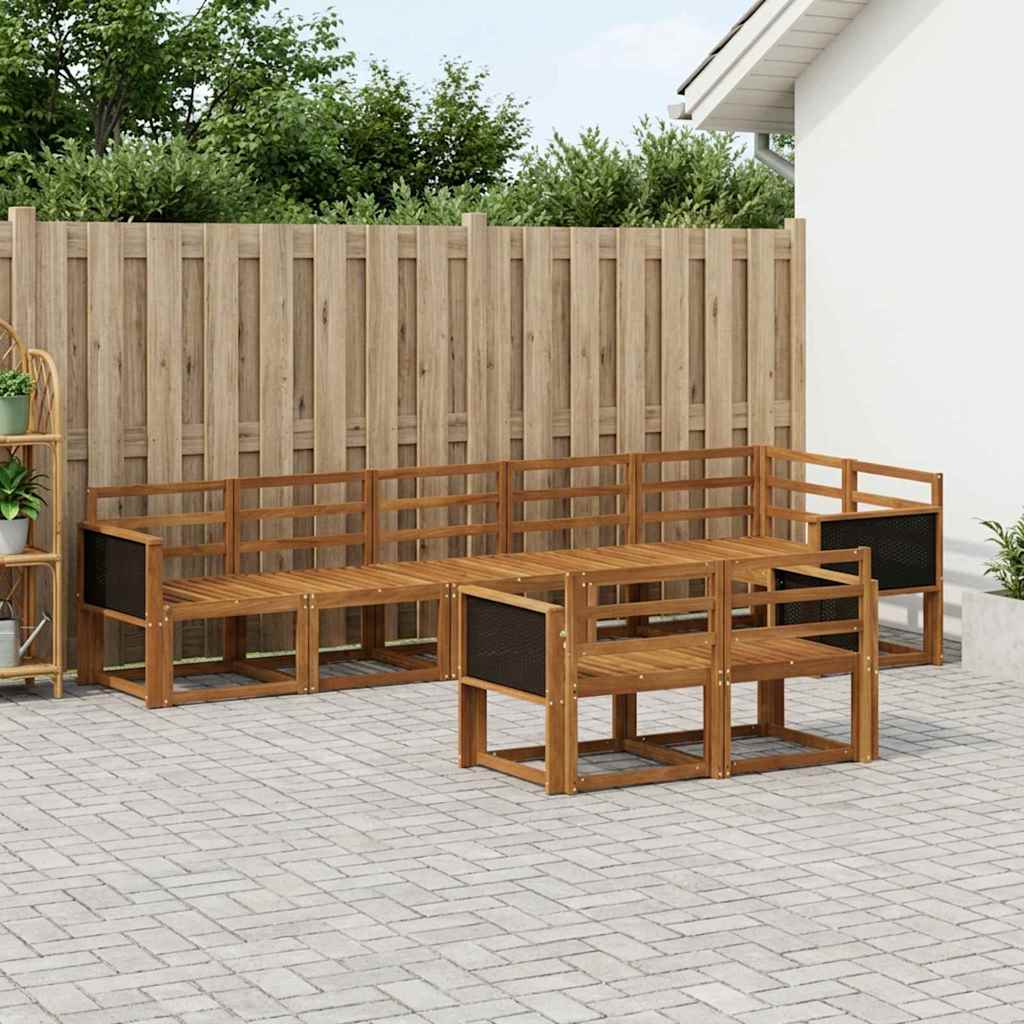 Udendørs sofagruppe 8 pcs Naturfarvet Massivt Akacietræ