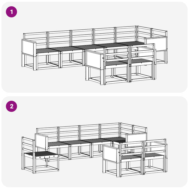 Udendørs sofagruppe 8 pcs Naturfarvet Massivt Akacietræ