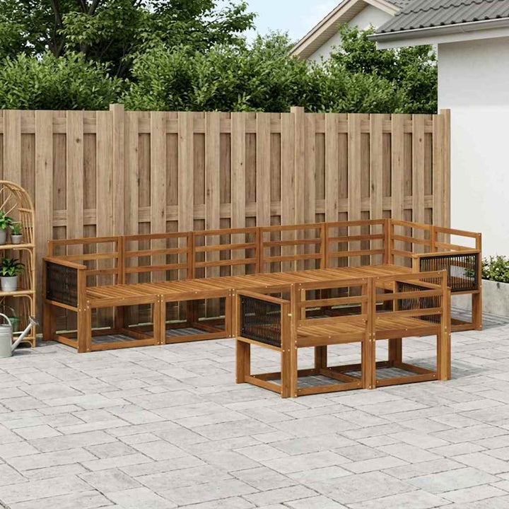 Udendørs sofagruppe 8 pcs Naturfarvet Massivt Akacietræ