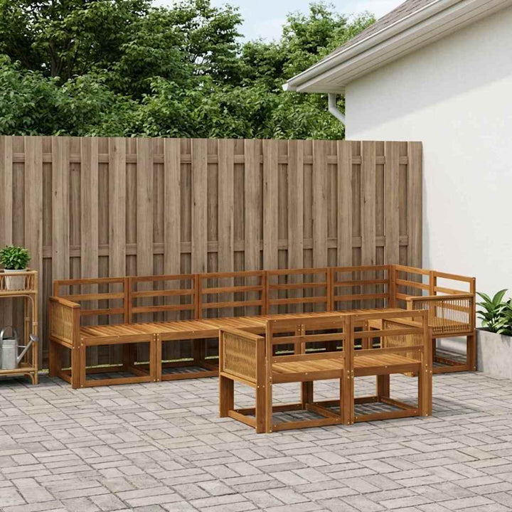 Udendørs sofagruppe 8 pcs Naturfarvet Massivt Akacietræ