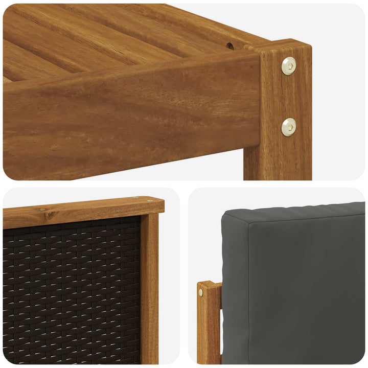 Udendørs sofagruppe 9 pcs Naturlig og Antracit Polyester