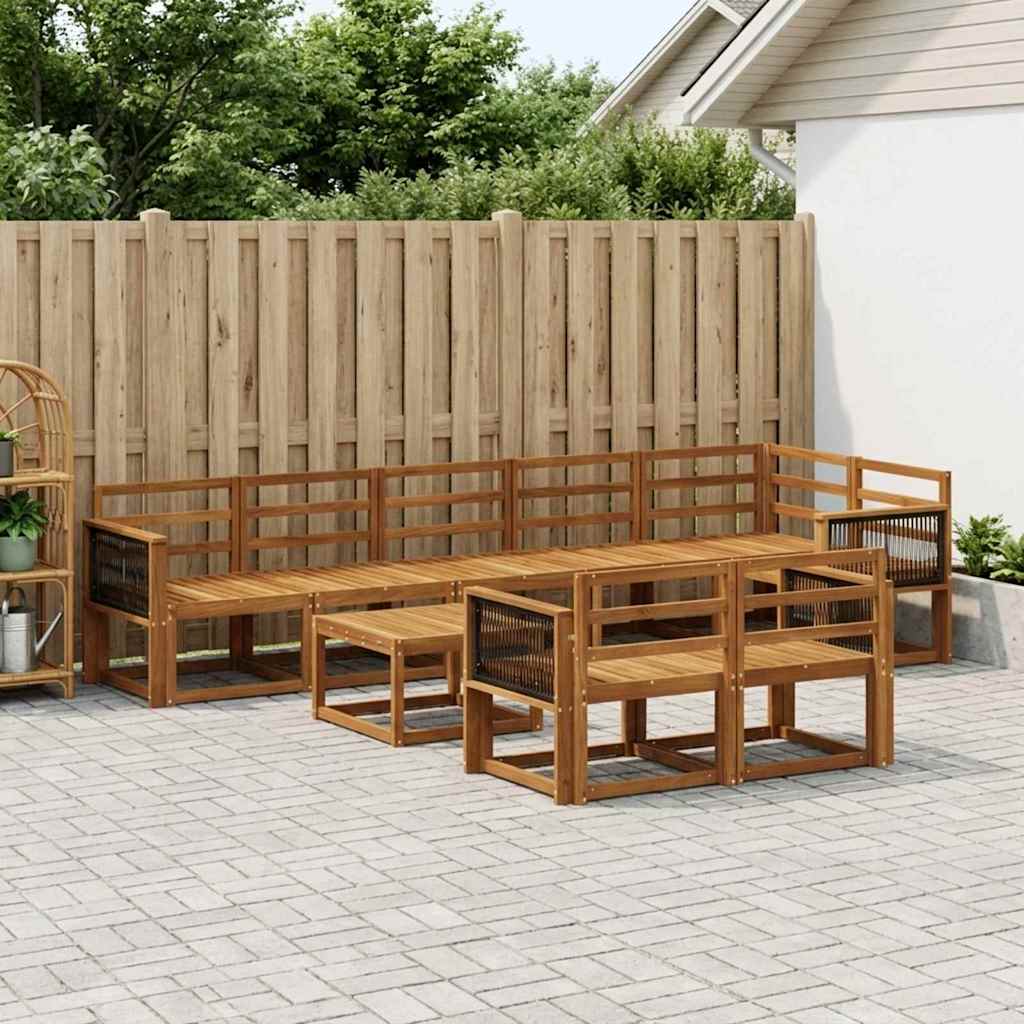 Udendørs sofagruppe 9 pcs Naturfarvet Massivt Akacietræ