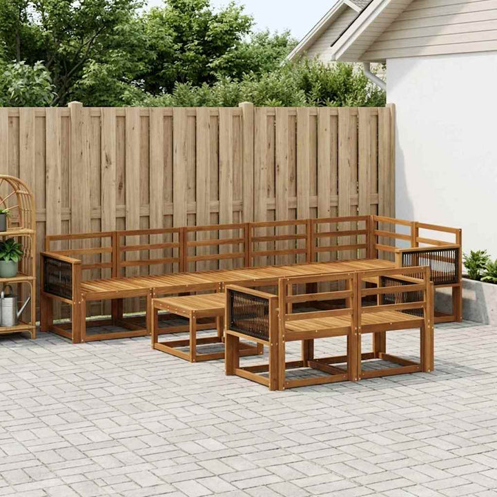 Udendørs sofagruppe 9 pcs Naturfarvet Massivt Akacietræ