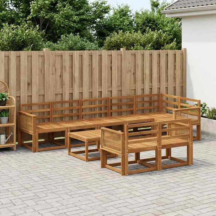 Udendørs sofagruppe 9 pcs Naturfarvet Massivt Akacietræ