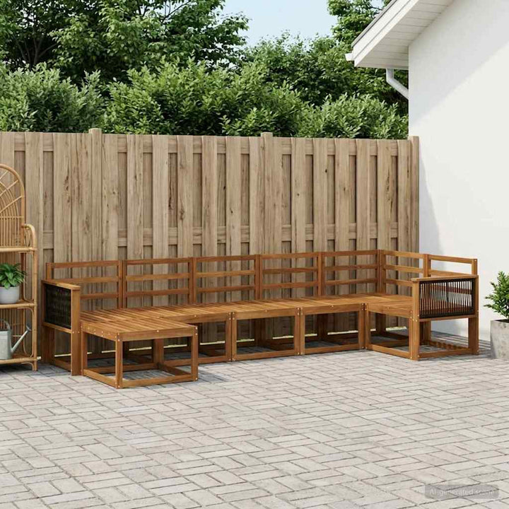 Udendørs sofagruppe 7 pcs Naturfarvet Massivt Akacietræ