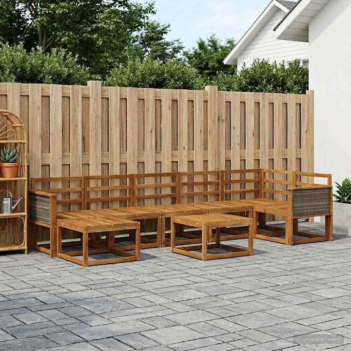 Udendørs sofagruppe 8 pcs Naturfarvet Massivt Akacietræ