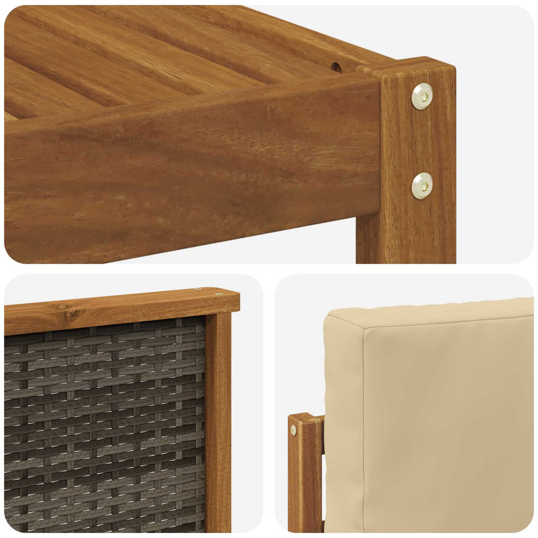 Udendørs sofagruppe med pude 8 pcs Naturlig og Beige Polyester