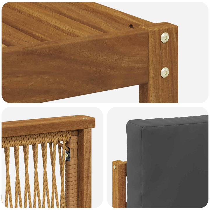 Udendørs sofagruppe 6 pcs Naturlig og Antracit Polyester
