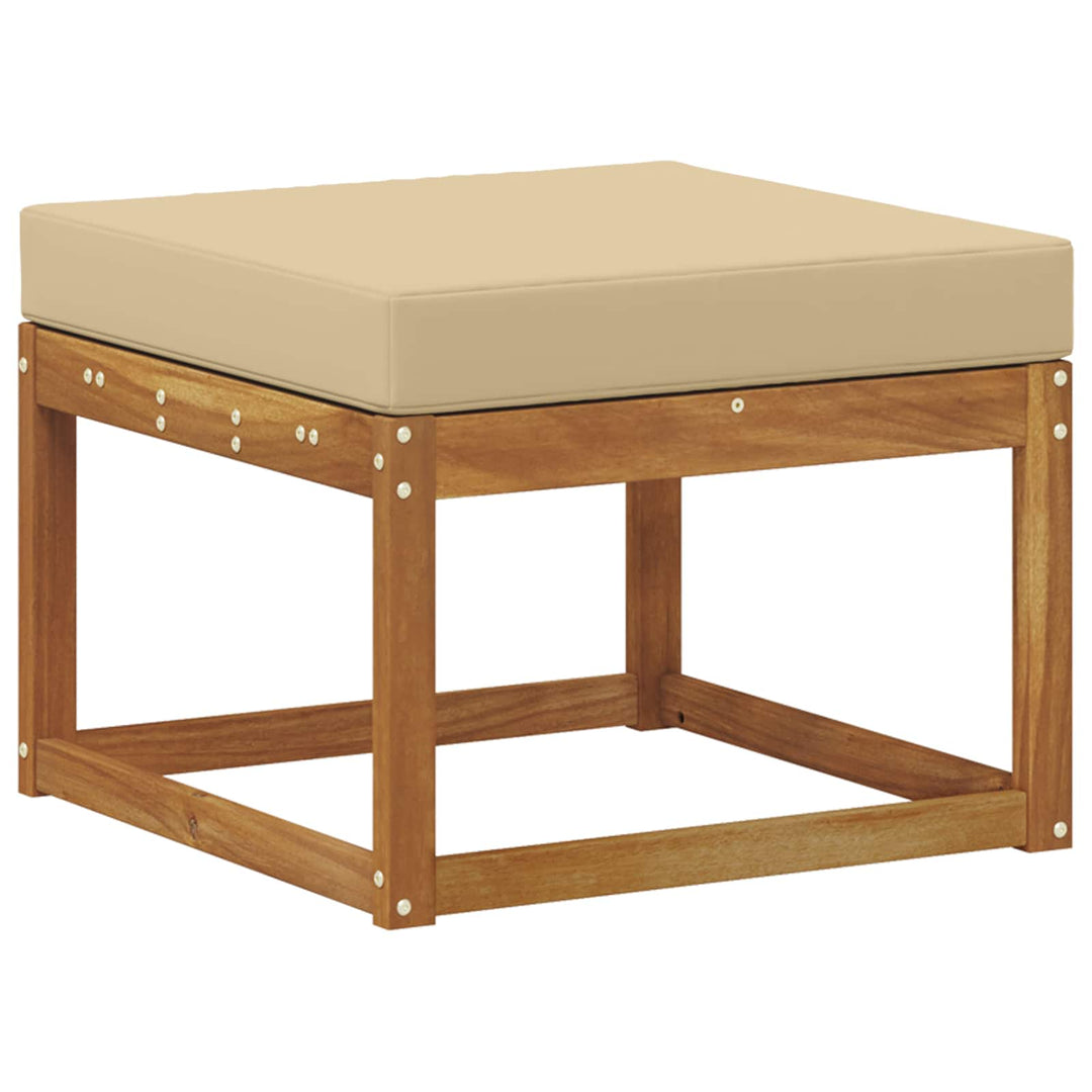 Udendørs sofagruppe 8 pcs Naturlig og Beige Massivt Akacietræ