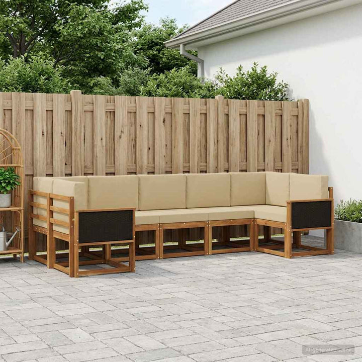 Udendørs sofagruppe 7 stk. Naturlig og Beige