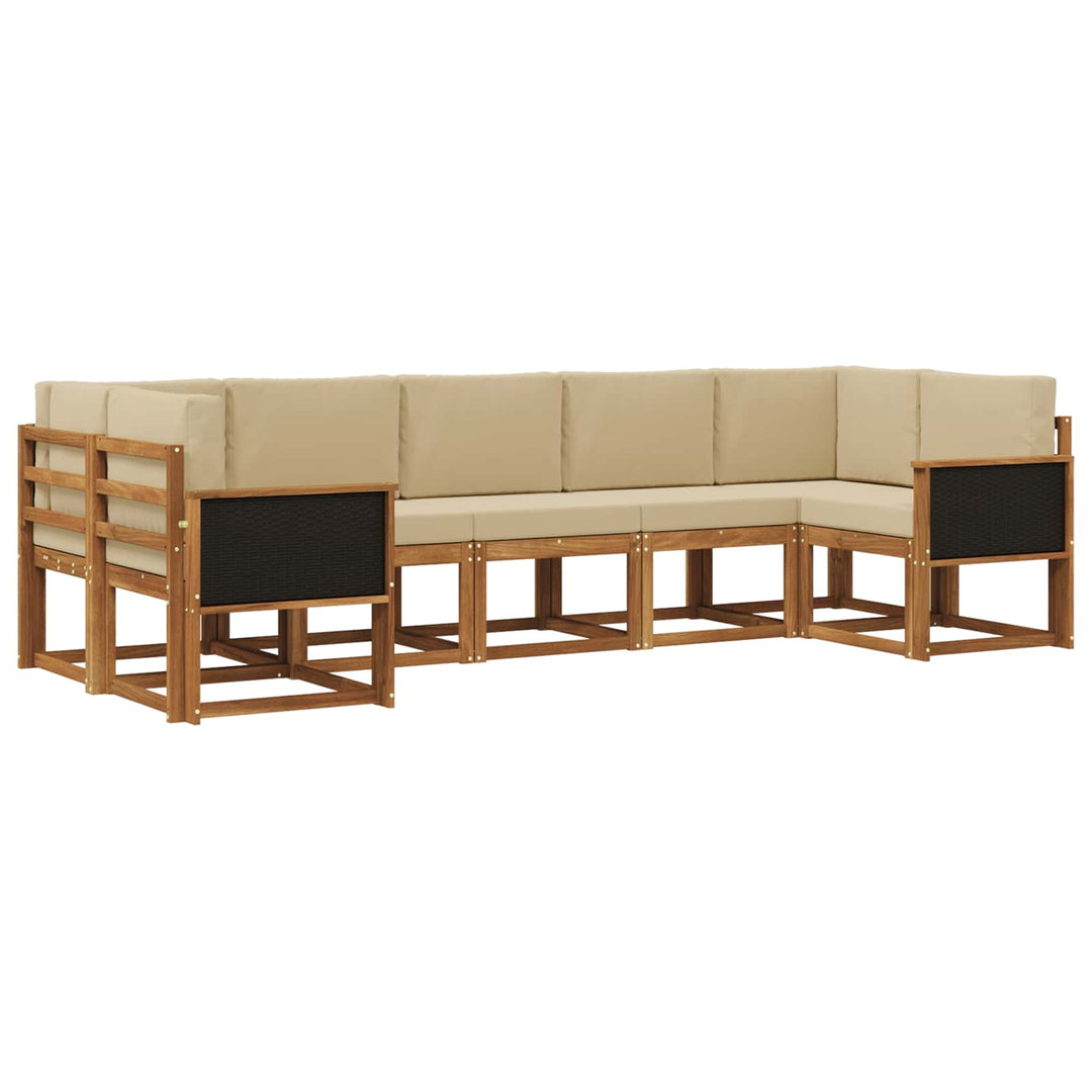 Udendørs sofagruppe 7 stk. Naturlig og Beige