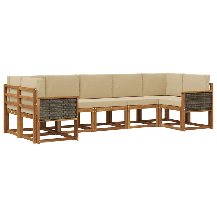 Udendørs sofagruppe 7 stk. Naturlig og Beige