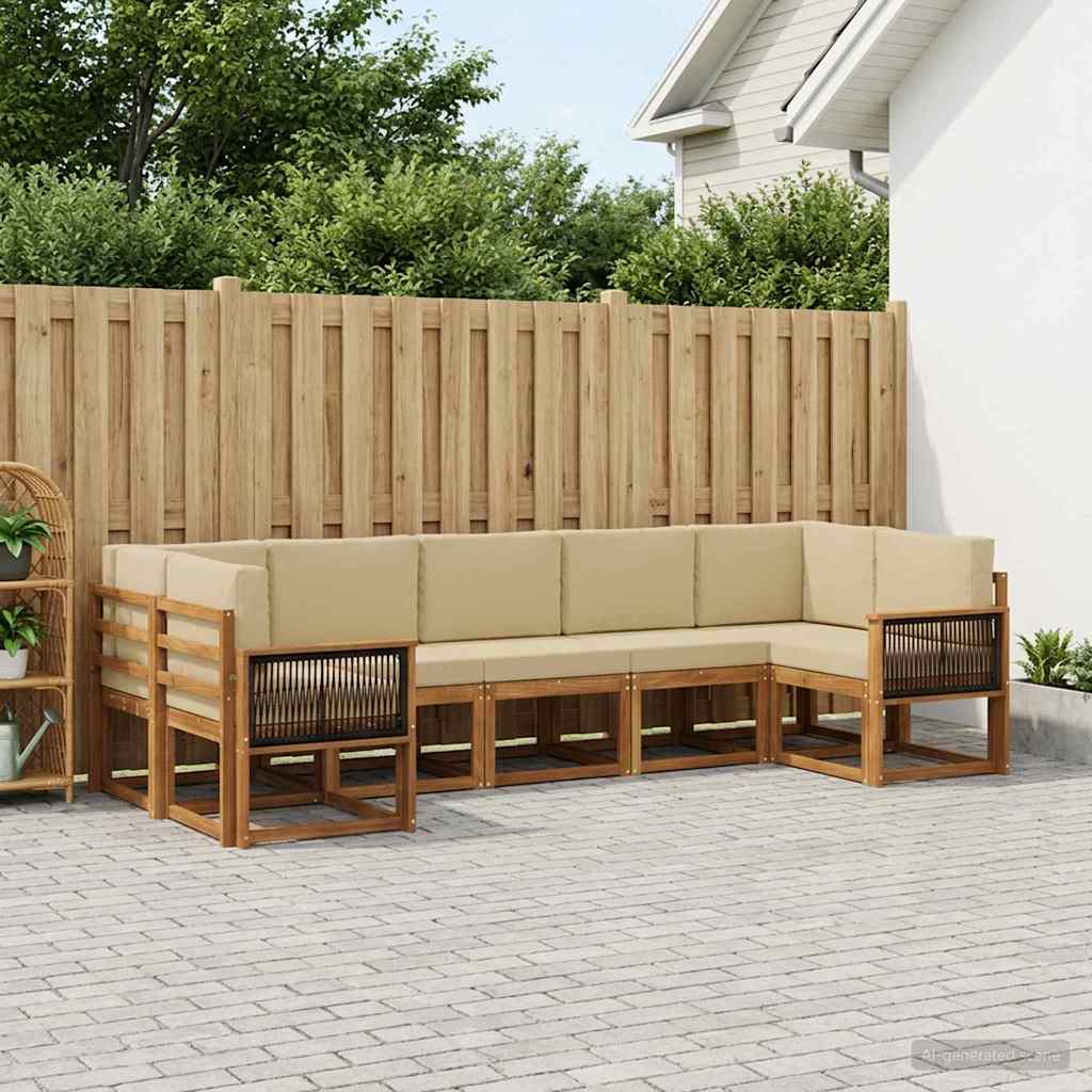 Udendørs sofagruppe 7 stk. Naturlig og Beige