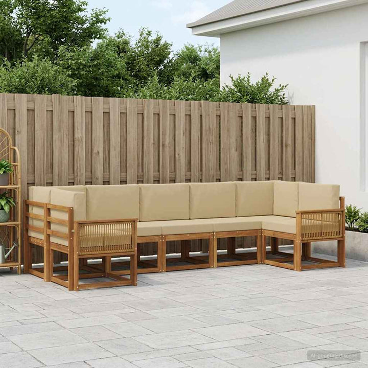 Udendørs sofagruppe 7 stk. Naturlig og Beige